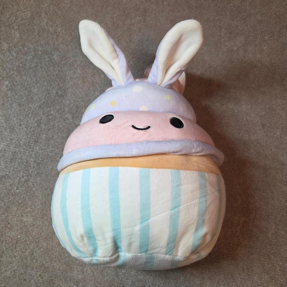 Kellytoy Squishmallows Aligail Bunny Medium Pastel Striped Easter Plush 2022